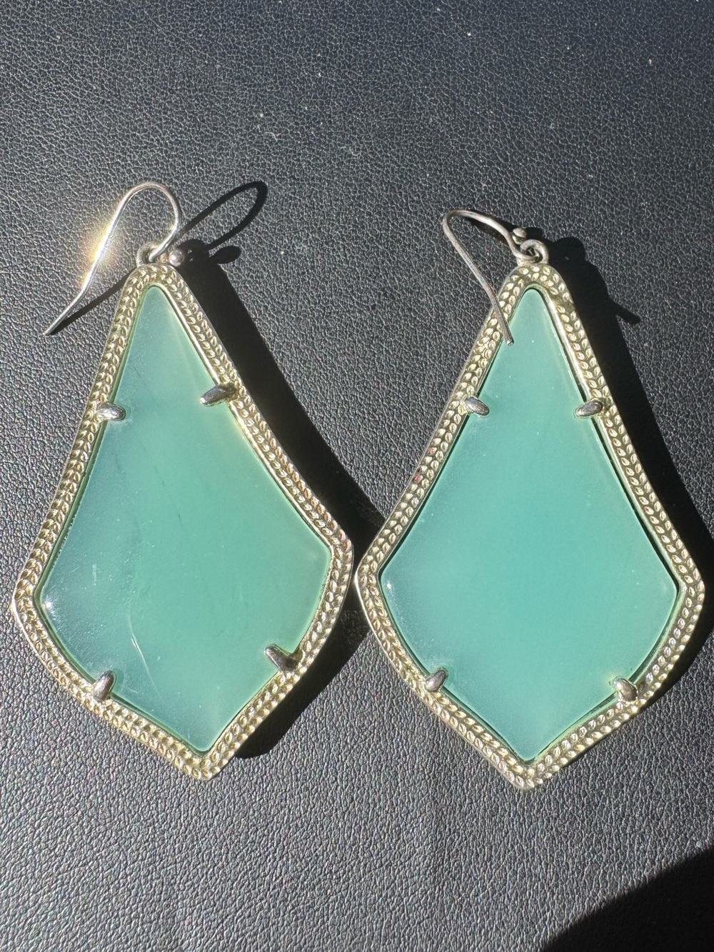 Kendra Scott Alexandra Earrings in Gold & Chalcedony Mint Green